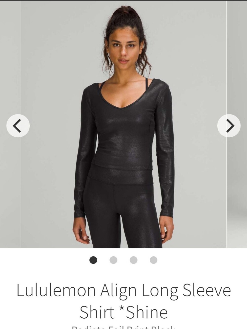 lululemon athletica Align Long Sleeve Top - Black Shine Foil
